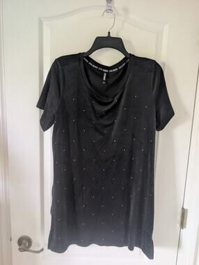 Women's Steve Madden Black Velour dress with Rhinestone's Large